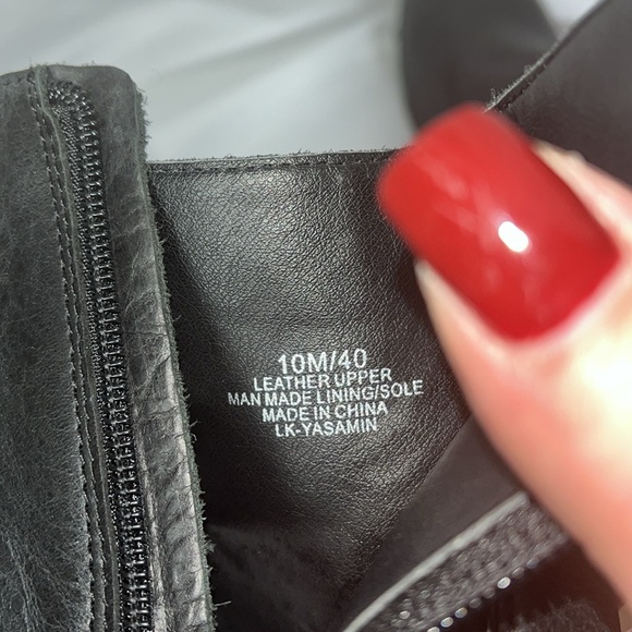 Lucky Brand Yasamin Leather Clog Studded Ankle Boot Sz 10M Black - Picture 9 of 9